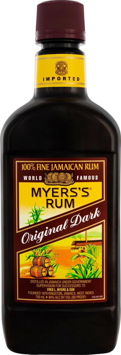 slide 2 of 6, Myers's Original Jamaican Dark Rum, 750ml Traveler Bottle, 80 Proof, 750 ml