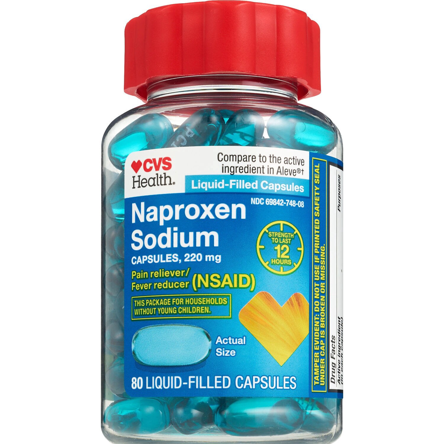 slide 1 of 1, CVS Health Naproxen Sodium 220 Mg Liquid Gels, 80 Ct, 80 ct
