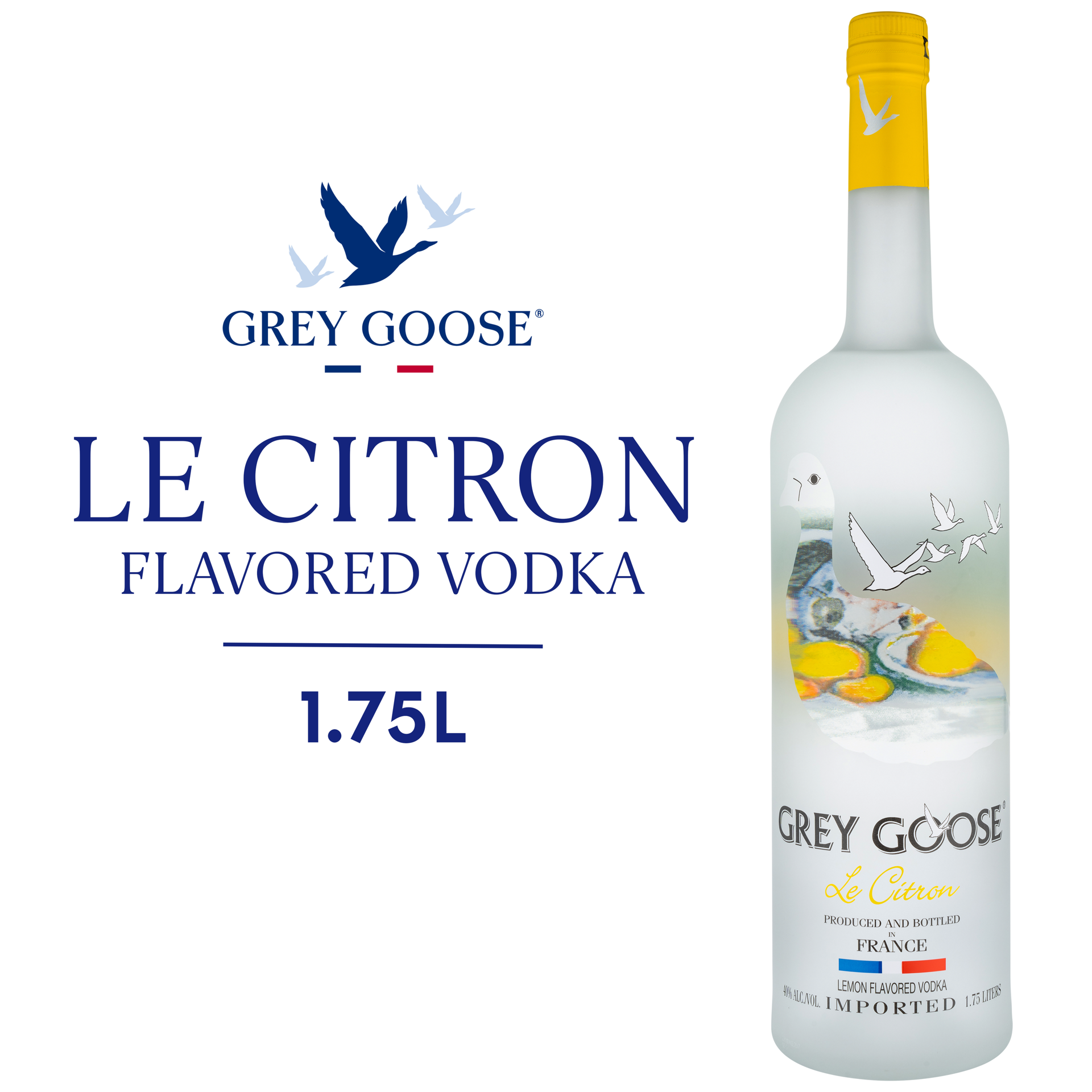 slide 5 of 5, Grey Goose Le Citron Flavored Vodka 40% 175Cl/1.75L, 1.75 liter