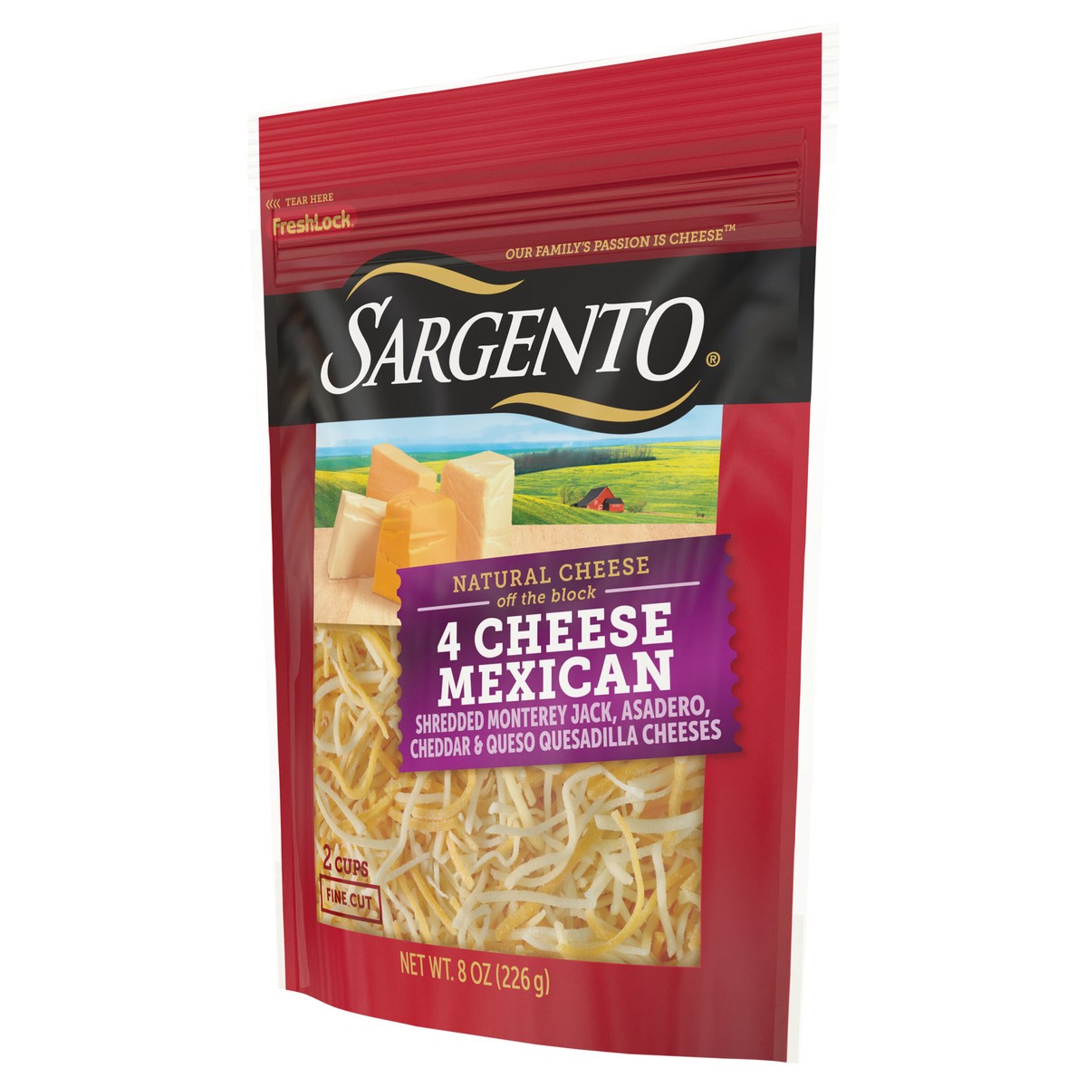 slide 3 of 4, Sargento Shredded 4 Cheese Mexican Natural Cheese, Fine Cut, 8 oz., 8 oz