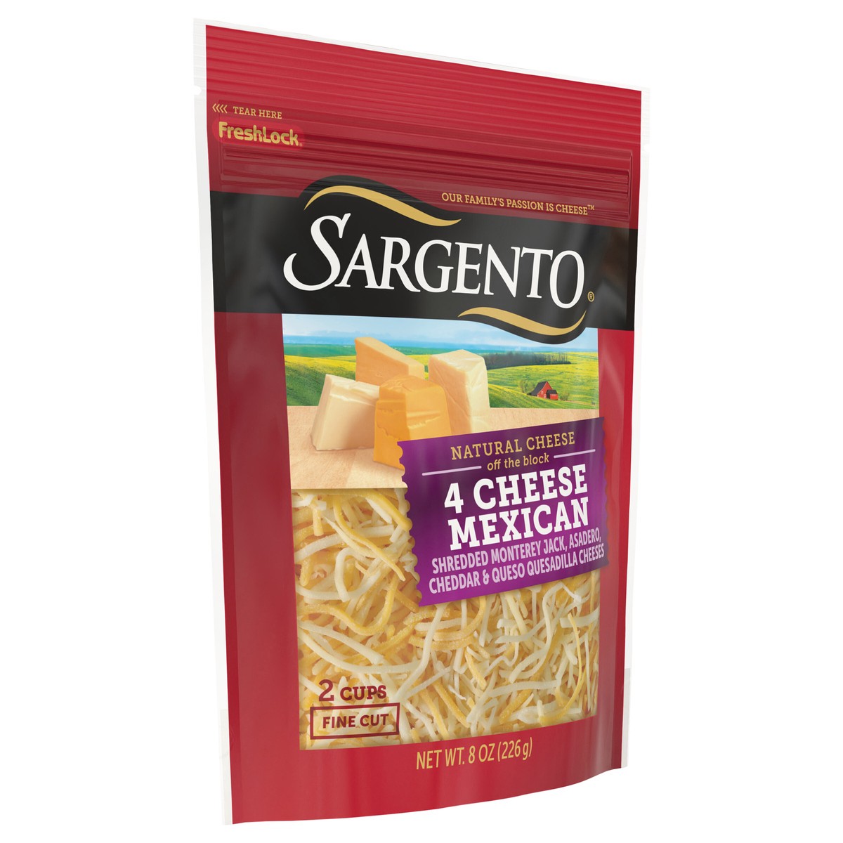 slide 4 of 4, Sargento Shredded 4 Cheese Mexican Natural Cheese, Fine Cut, 8 oz., 8 oz