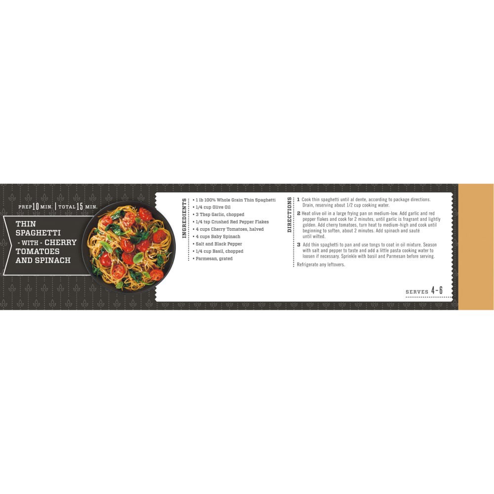 slide 4 of 4, Kroger 100% Whole Grain Thin Spaghetti - 16 oz, 16 oz