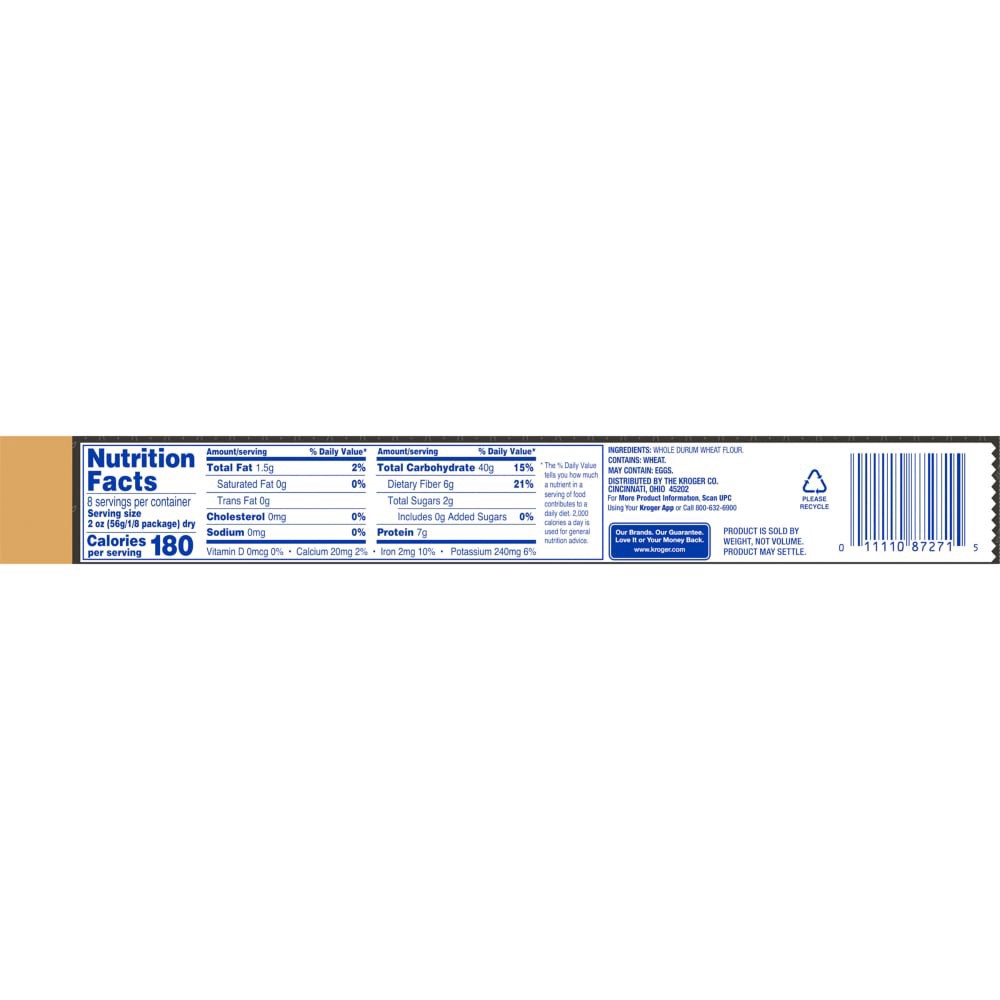 slide 3 of 4, Kroger 100% Whole Grain Thin Spaghetti - 16 oz, 16 oz