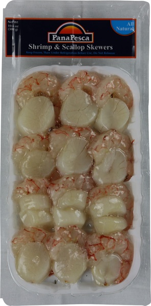 slide 1 of 1, PanaPesca Shrimp & Scallops Skewers, 1 oz
