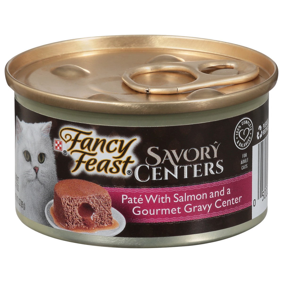 slide 4 of 9, Fancy Feast Purina Fancy Feast Savory Centers Salmon Pate Adult Wet Cat Food With a Gravy Center, 3 oz