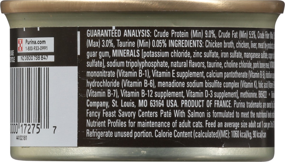 slide 6 of 9, Fancy Feast Purina Fancy Feast Savory Centers Salmon Pate Adult Wet Cat Food With a Gravy Center, 3 oz