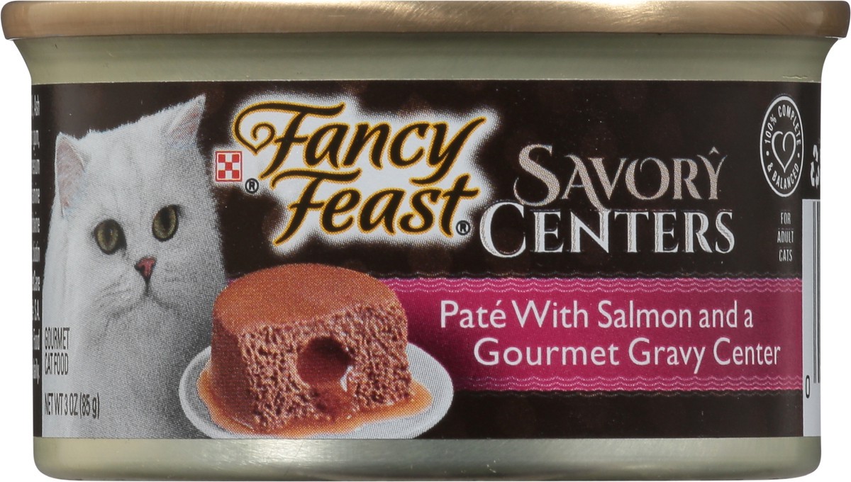 slide 3 of 9, Fancy Feast Purina Fancy Feast Savory Centers Salmon Pate Adult Wet Cat Food With a Gravy Center, 3 oz