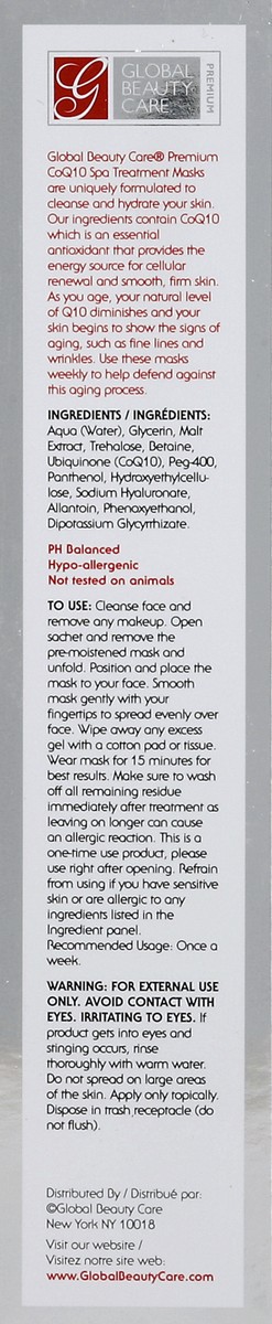 slide 2 of 4, Global Beauty Care Spa Treatment Mask 5 ea, 5 ct