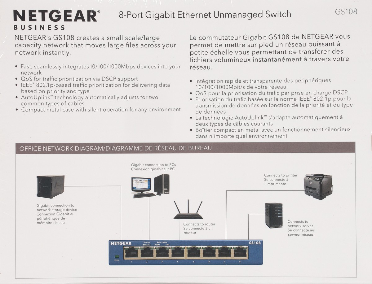 slide 5 of 9, Netgear Prosafe 8-Port Gigabit Desktop Switch, 1 ct