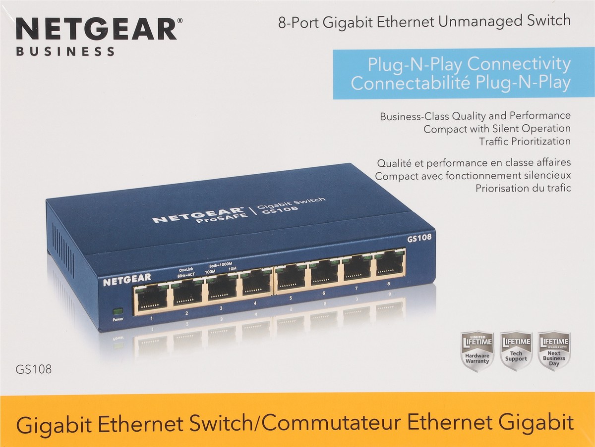 slide 6 of 9, Netgear Prosafe 8-Port Gigabit Desktop Switch, 1 ct