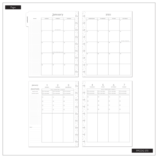 slide 4 of 8, 2024 Happy Planner Monthly/Weekly Classic Happy Planner, 7"" X 9-1/4"", Stress Management/Calm Life, January To December, Ppcd12-377, 1 ct