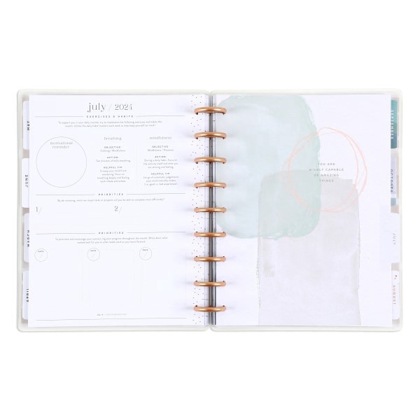 slide 2 of 8, 2024 Happy Planner Monthly/Weekly Classic Happy Planner, 7"" X 9-1/4"", Stress Management/Calm Life, January To December, Ppcd12-377, 1 ct