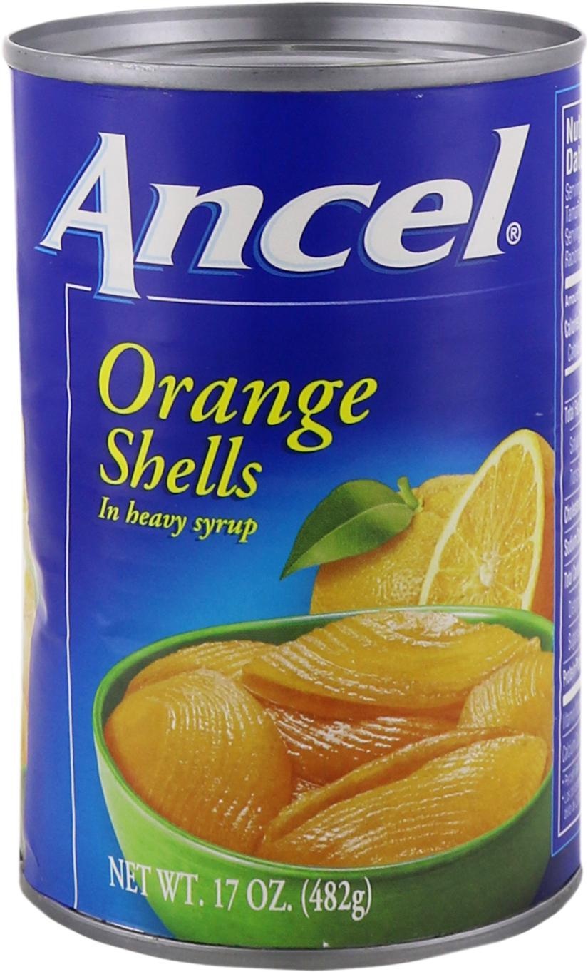 slide 1 of 1, NON BRAND Orange Shells In Heavy Syrup (Can), 17 oz