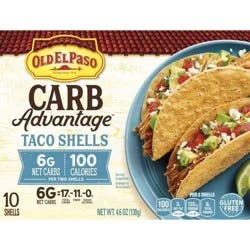 Old El Paso Carb Advantage Crunchy Taco Shells 10 Count 4.6 Ounces