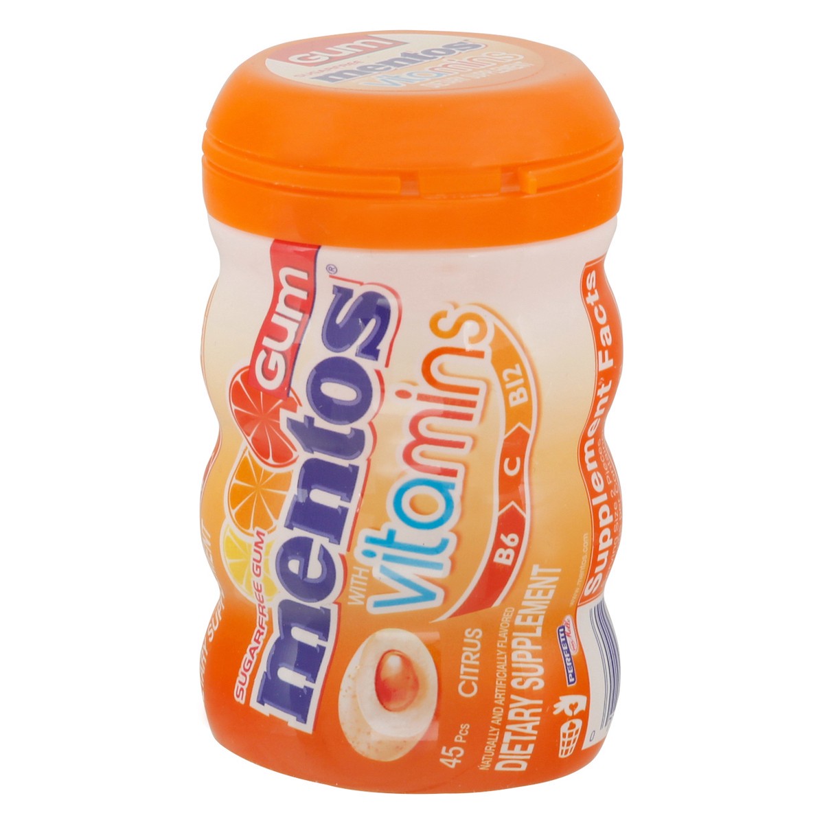 slide 9 of 11, Mentos Sugarfree Citrus Gum with Vitamins 45 ea, 45 ct