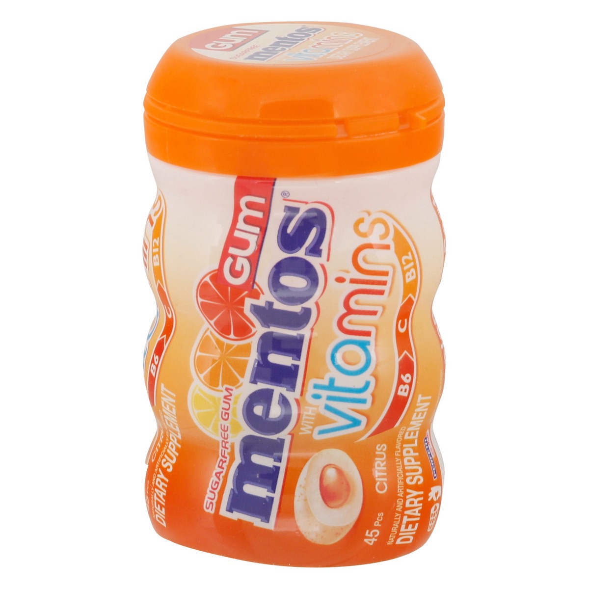 slide 8 of 11, Mentos Sugarfree Citrus Gum with Vitamins 45 ea, 45 ct