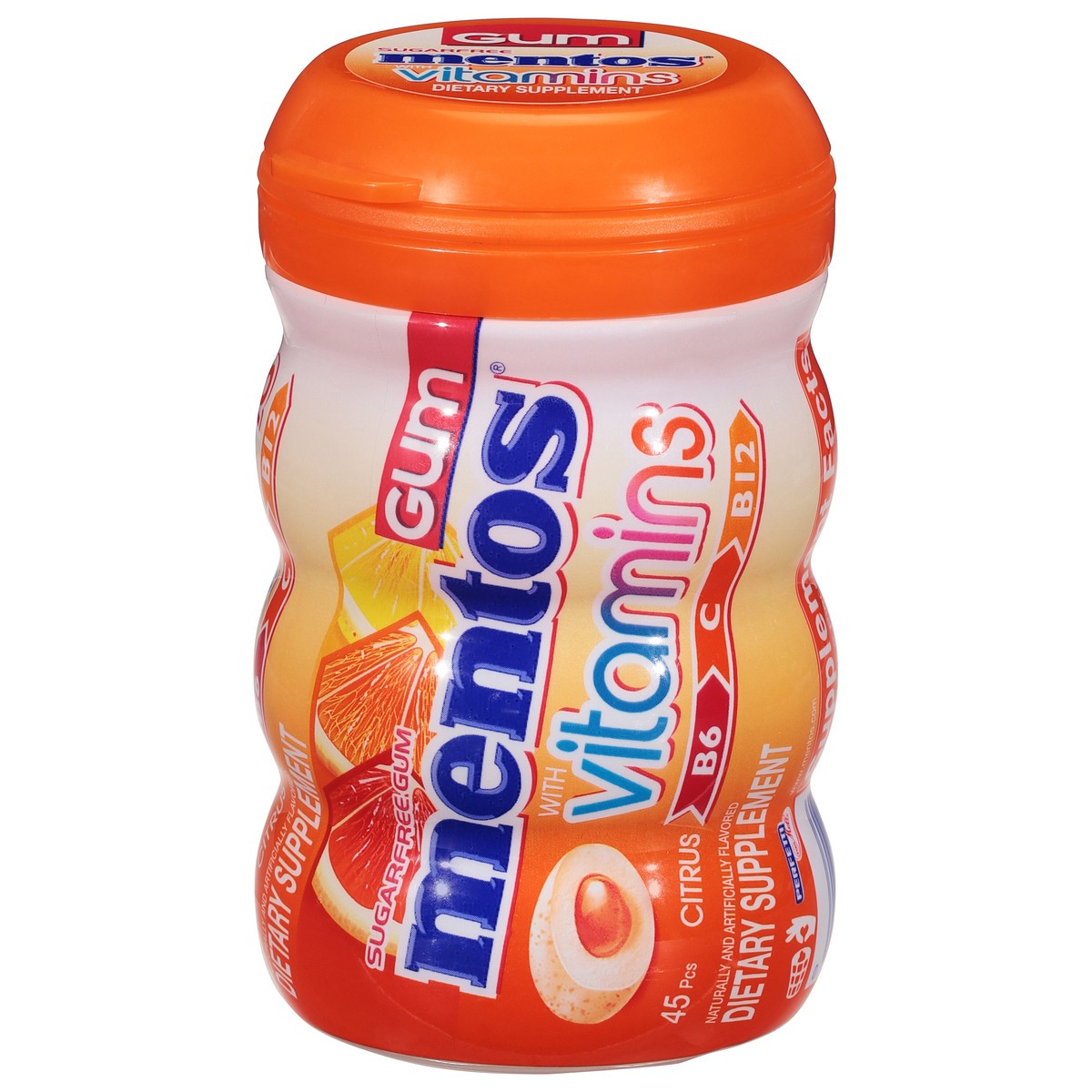 slide 1 of 11, Mentos Sugarfree Citrus Gum with Vitamins 45 ea, 45 ct