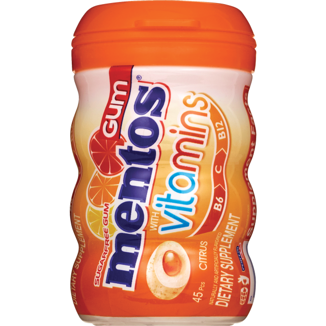 Mentos Citrus Flavor Sugar Free Gum With Vitamins 3.175 Oz | Shipt