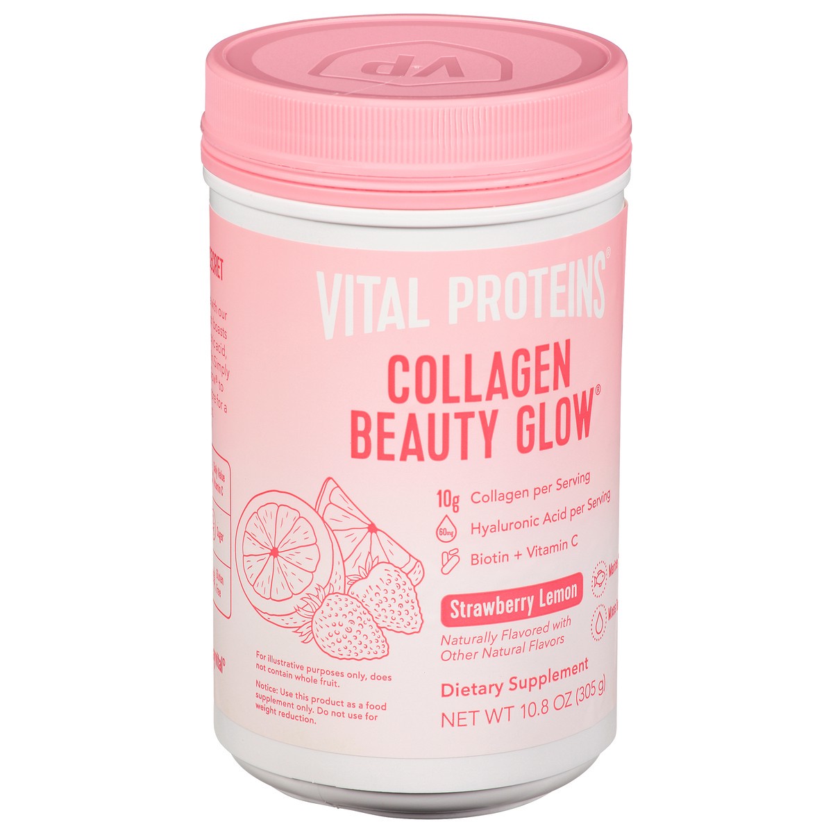 slide 3 of 14, Vital Proteins Beauty Glow Strawberry Lemon Collagen 10.8 oz, 10.8 oz