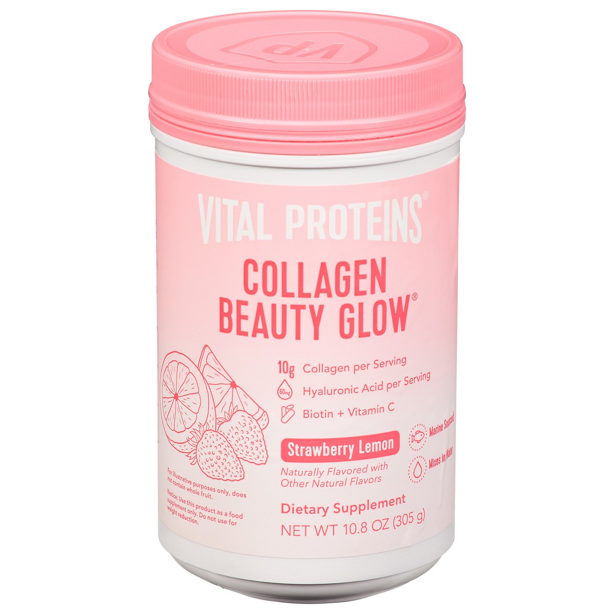 slide 14 of 14, Vital Proteins Beauty Glow Strawberry Lemon Collagen 10.8 oz, 10.8 oz