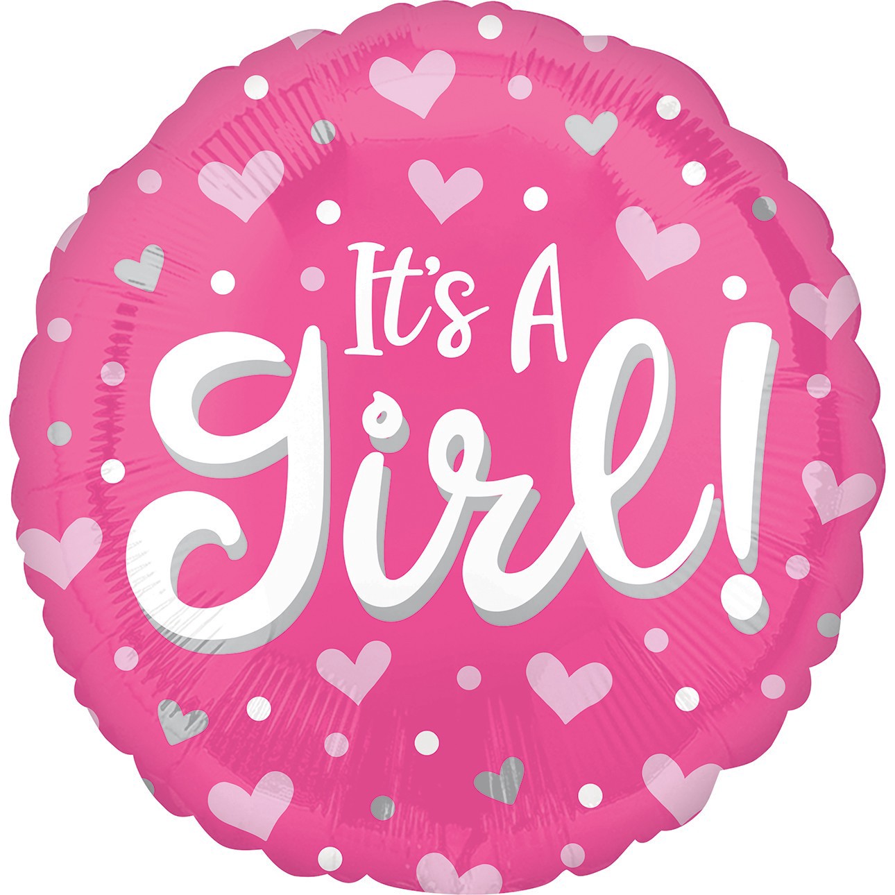 slide 1 of 1, Baby Girl Hearts & Dots Balloon, 1 ct