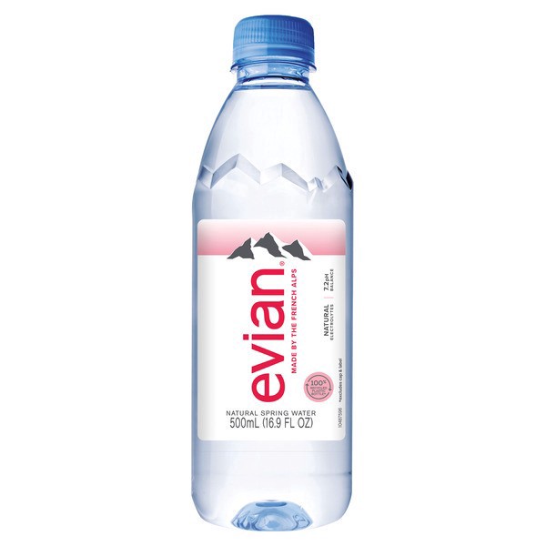 slide 1 of 1, evian Natural Spring Water, 500 ml
