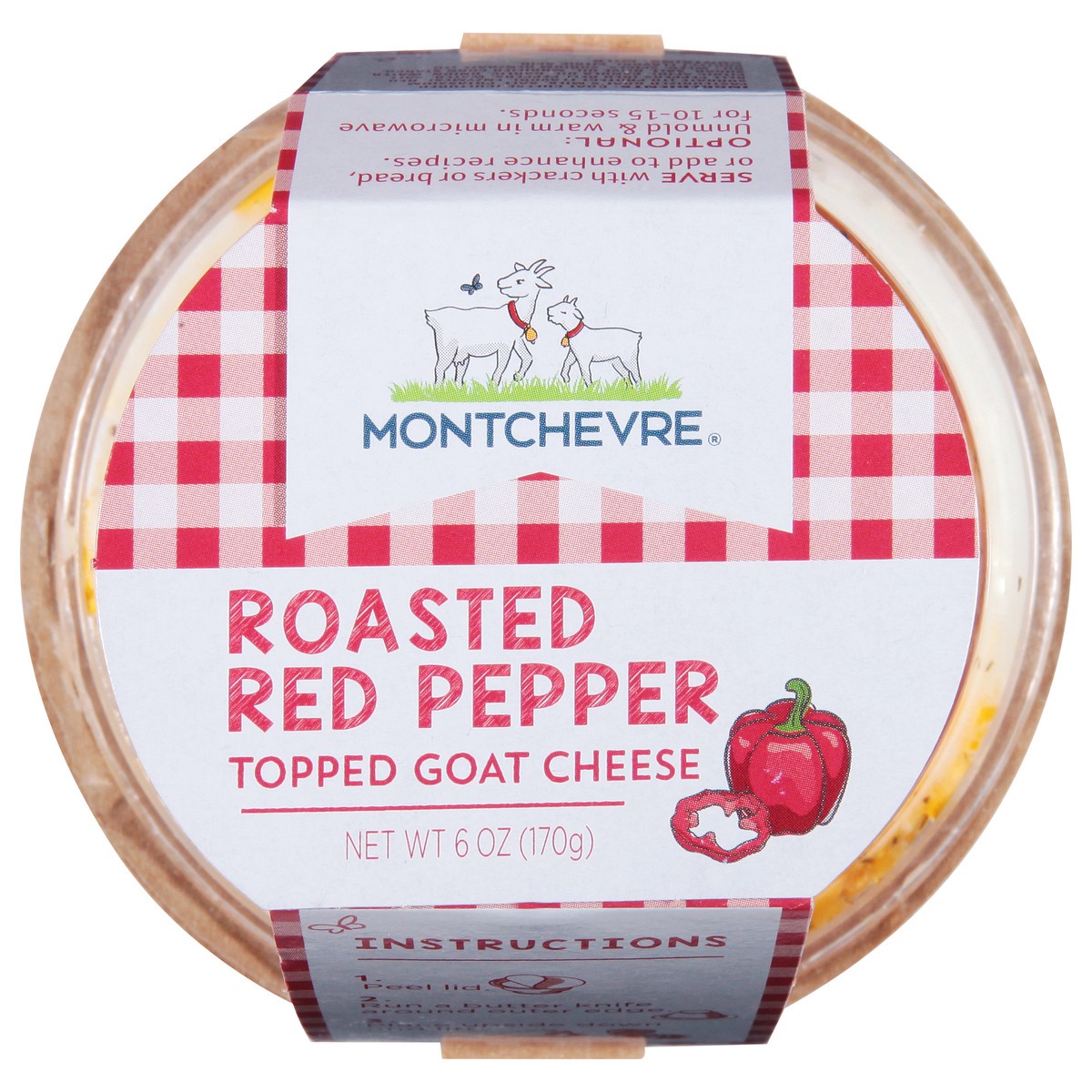 slide 4 of 13, Montchevre Topped Roasted Red Pepper Goat Cheese 6 oz, 6 oz