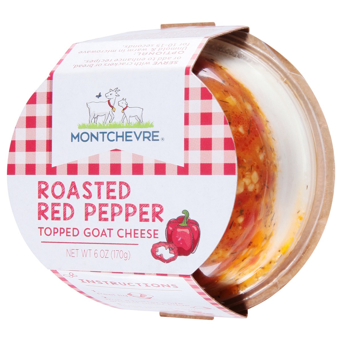slide 8 of 13, Montchevre Topped Roasted Red Pepper Goat Cheese 6 oz, 6 oz