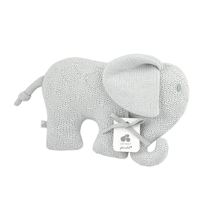 slide 1 of 5, Just Born Sparkle Elephant Sweater Knit Plush Toy, 1 ct