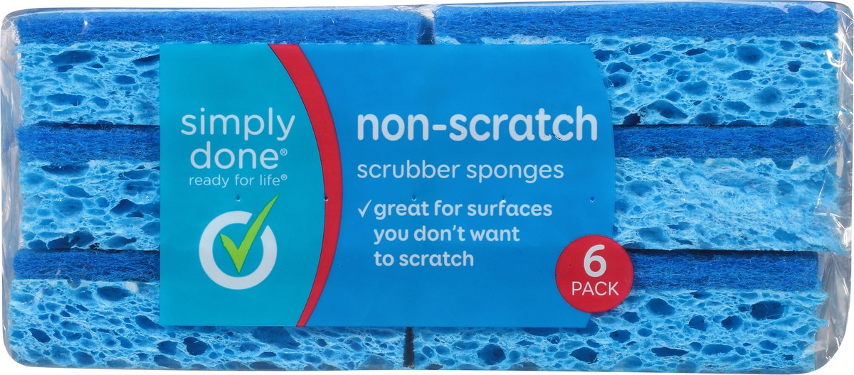 slide 4 of 9, Simply Done Non-Scratch Scrubber Sponges 6 ea, 6 ct