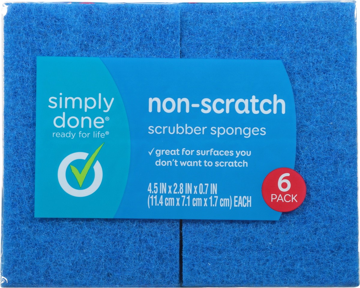 slide 6 of 9, Simply Done Non-Scratch Scrubber Sponges 6 ea, 6 ct