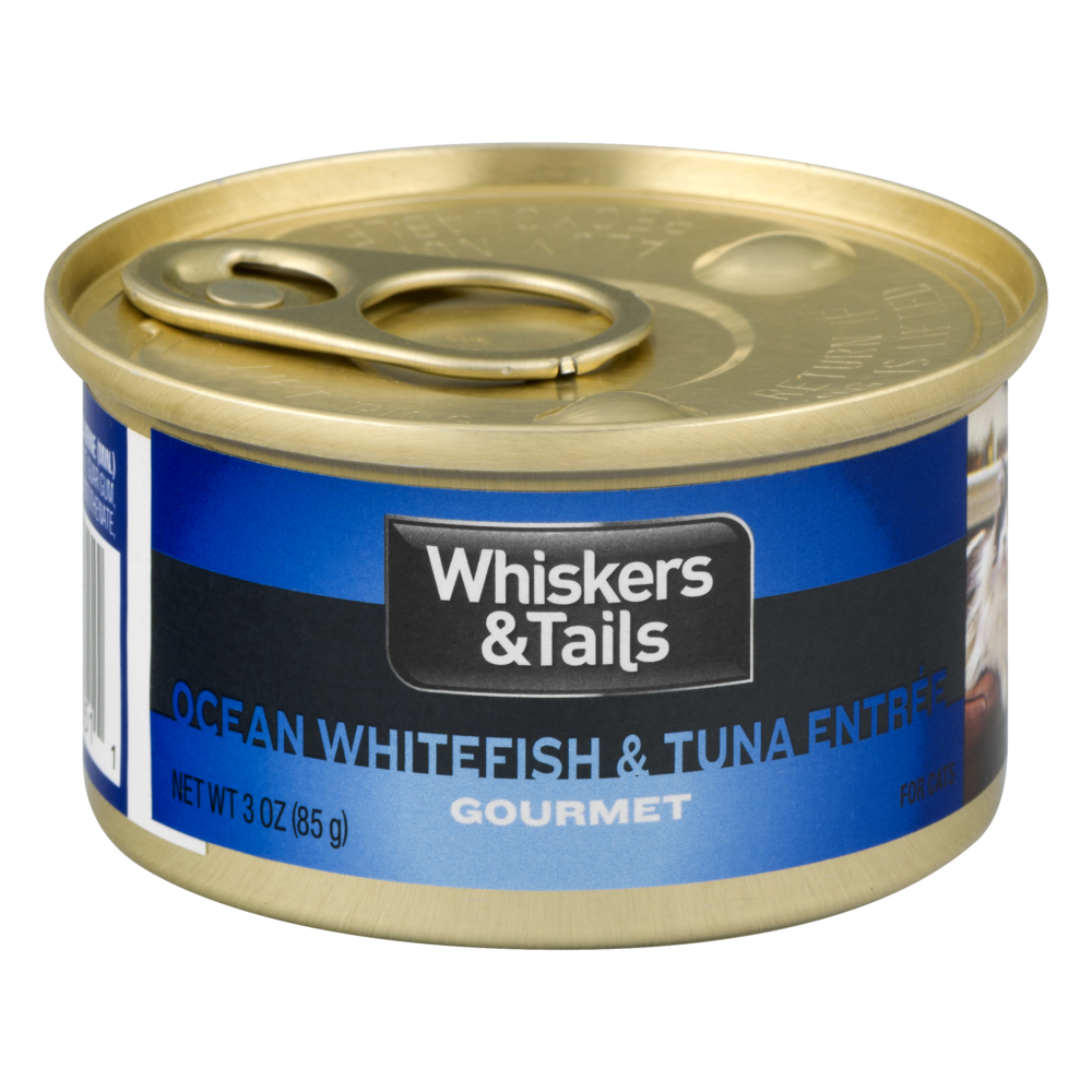 slide 1 of 1, Whiskers & Tails Ocean Whitefish & Tuna Entree For Cats, 3 oz