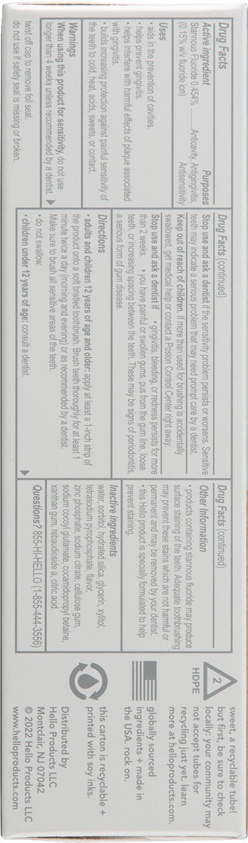 slide 9 of 10, hello Mighty Multitasker Fluoride Toothpaste, 8-in-1 Toothpaste with Minty Flavor, Anticavity, Antigingivitis, Antisensitivity, Strengthens Enamel and Whitens, 4.0 Oz Tube, 4 oz