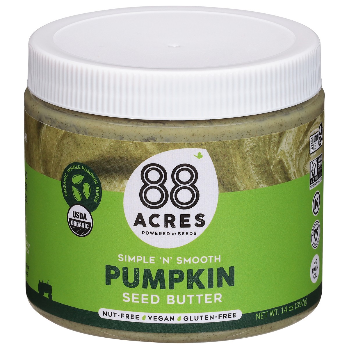 slide 1 of 9, 88 Acres Pumpkin Seed Butter 14 oz, 14 oz