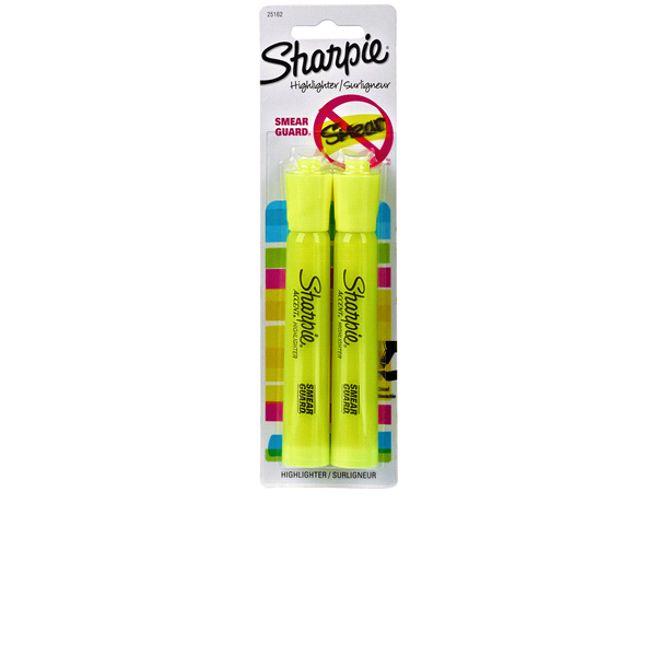 slide 1 of 1, Sharpie Accent Tank-Style Highlighter, Fluorescent Yellow, 2 ct