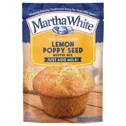 Martha White Lemon Poppy Seed Muffin Mix, 7.6 Oz Bag