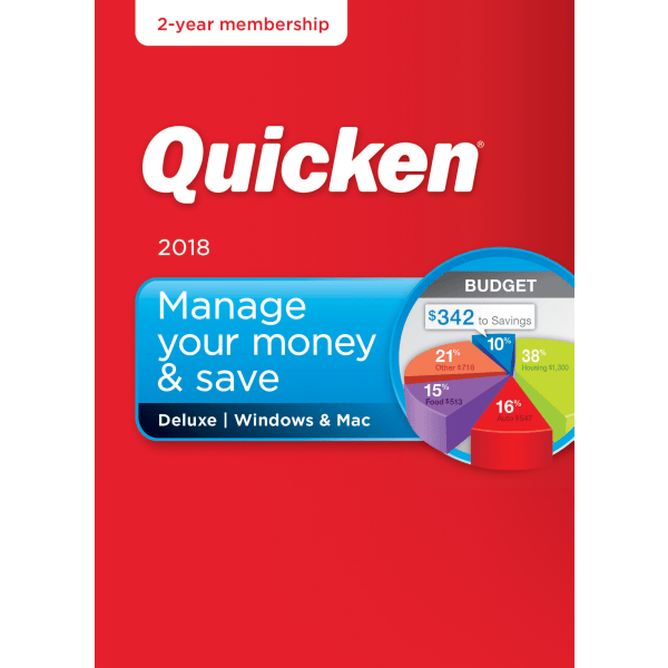 slide 1 of 3, Quicken® Deluxe 2018, For PC/Mac®, Disc/Download, 1 ct