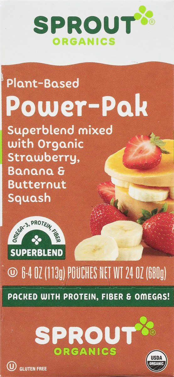 slide 8 of 9, Sprout Organics Plant-Based Power-Pak Pouch 6 - 4 oz Pouches, 6 ct