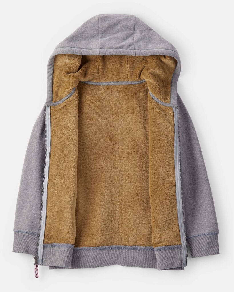 slide 3 of 3, Carter's Boys Long-Sleeve Hooded Zip-Up Jacket - Grey Grey 5, 1 ct