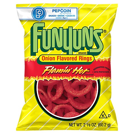 slide 1 of 1, Funyuns Onion Rings Flamin Hot, 2.125 oz