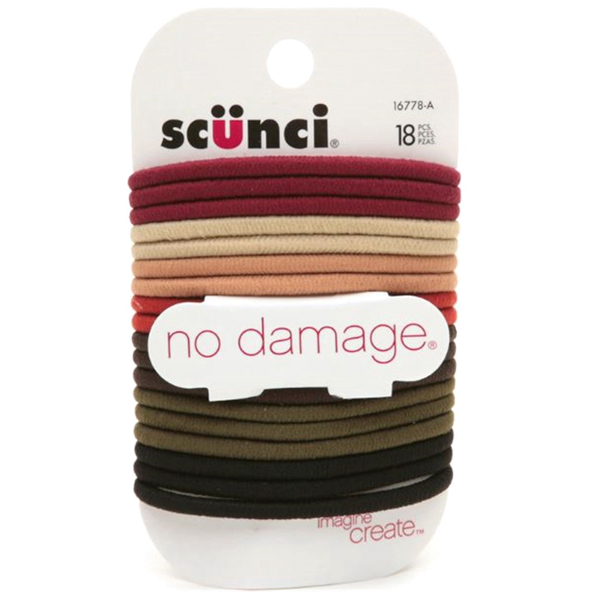 slide 1 of 1, scünci Large Comfort Classics Hair Elastics Pink & Neutral Colors, 18 ct