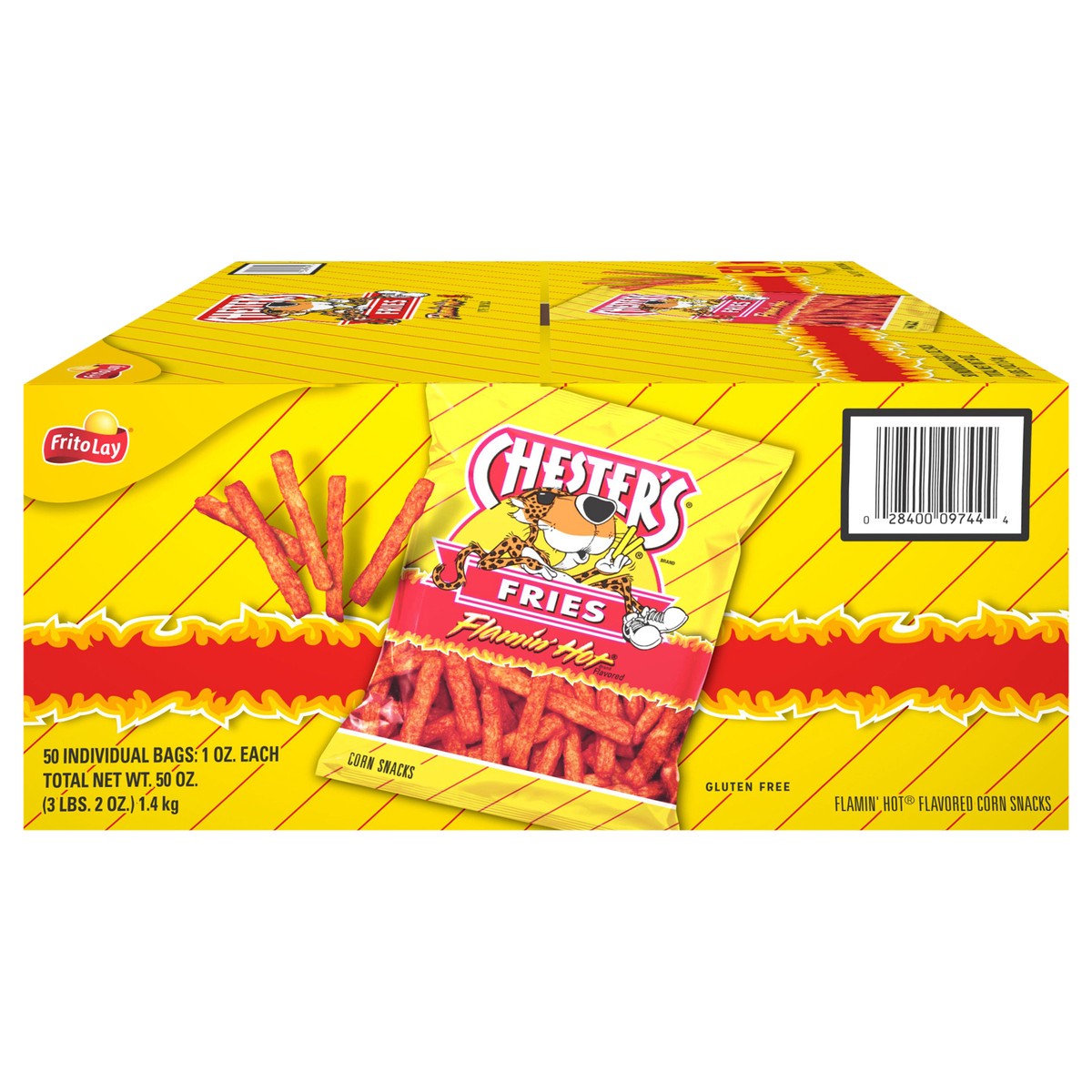 slide 1 of 14, Chester's Fries Corn Snacks Flamin' Hot Flavored 1 Oz 50 Count, 50 ct