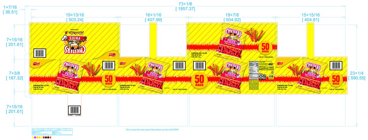 slide 8 of 14, Chester's Fries Corn Snacks Flamin' Hot Flavored 1 Oz 50 Count, 50 ct