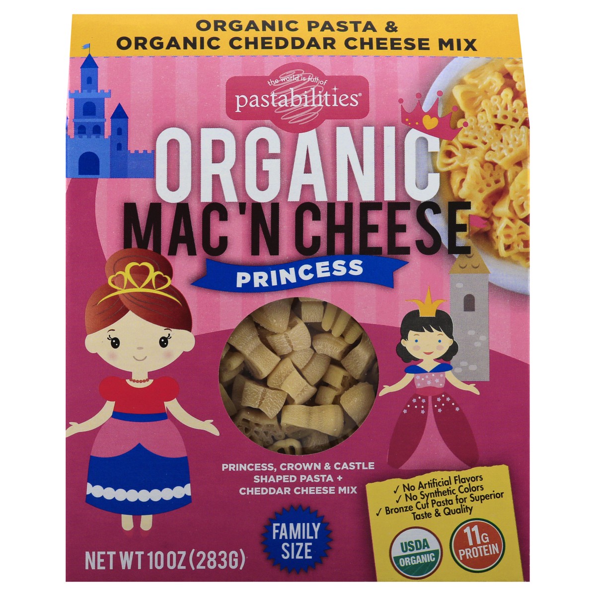 slide 1 of 10, Pastabilities Family Size Organic Princess Mac 'N Cheese 10 oz, 10 oz