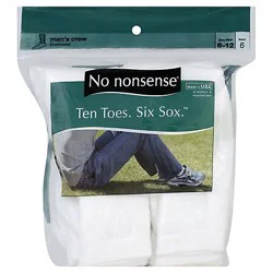Nn Socks Mens Crew White 6-12