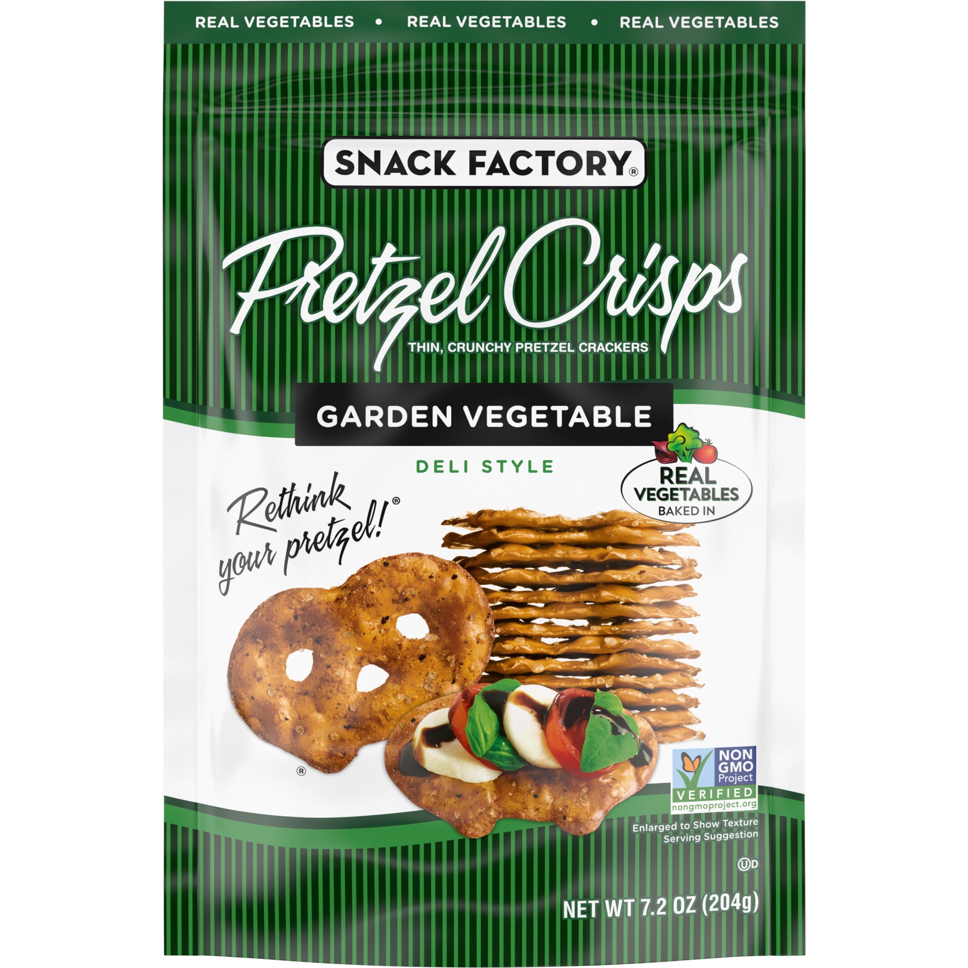 slide 1 of 5, Snack Factory Garden Veggie Pretzel Crisps, 7.2 oz