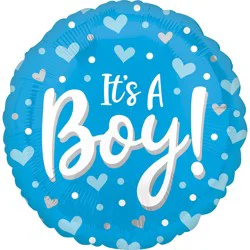 Baby Boy Hearts & Dots Balloon