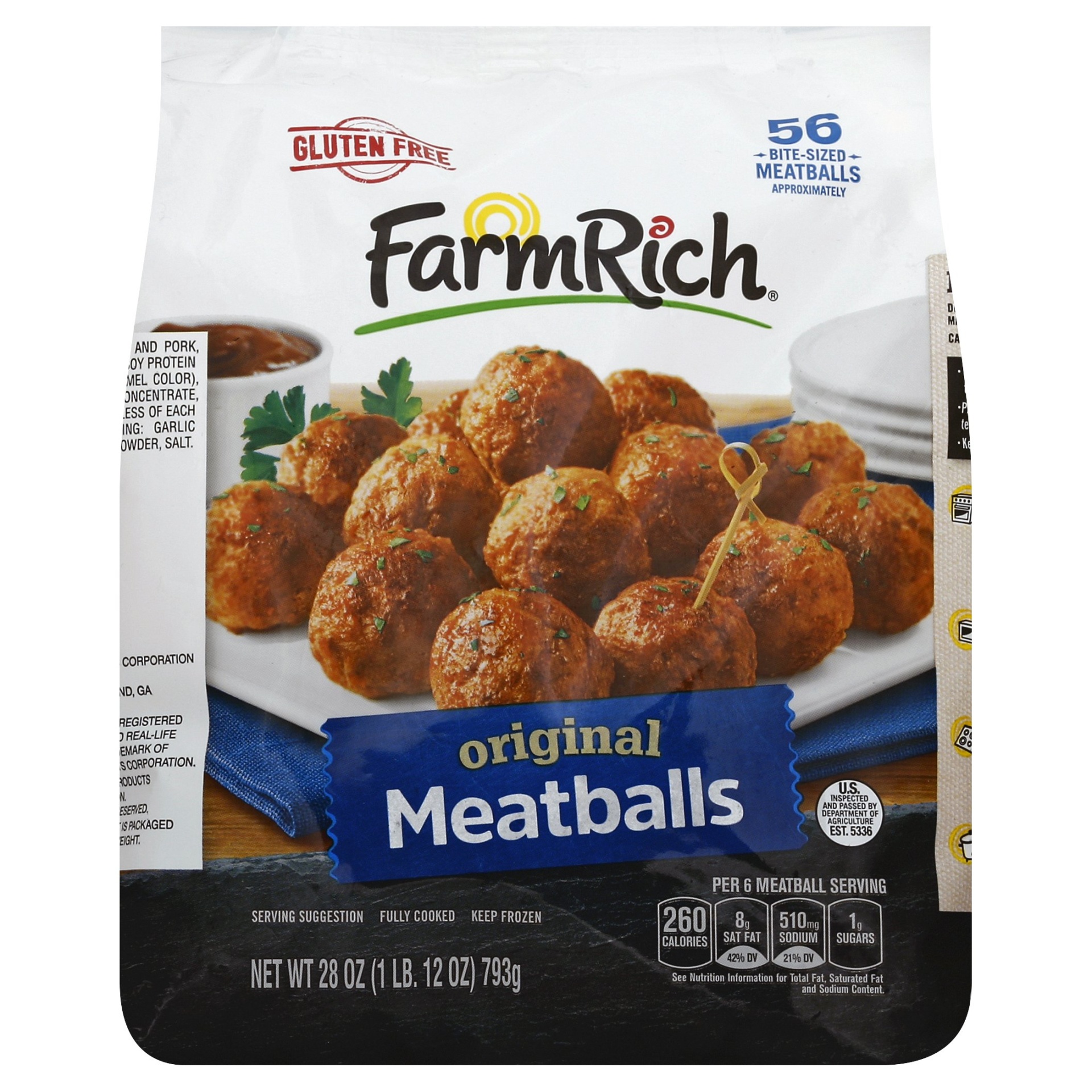 slide 1 of 5, Farm Rich Original Meatballs, 28 oz