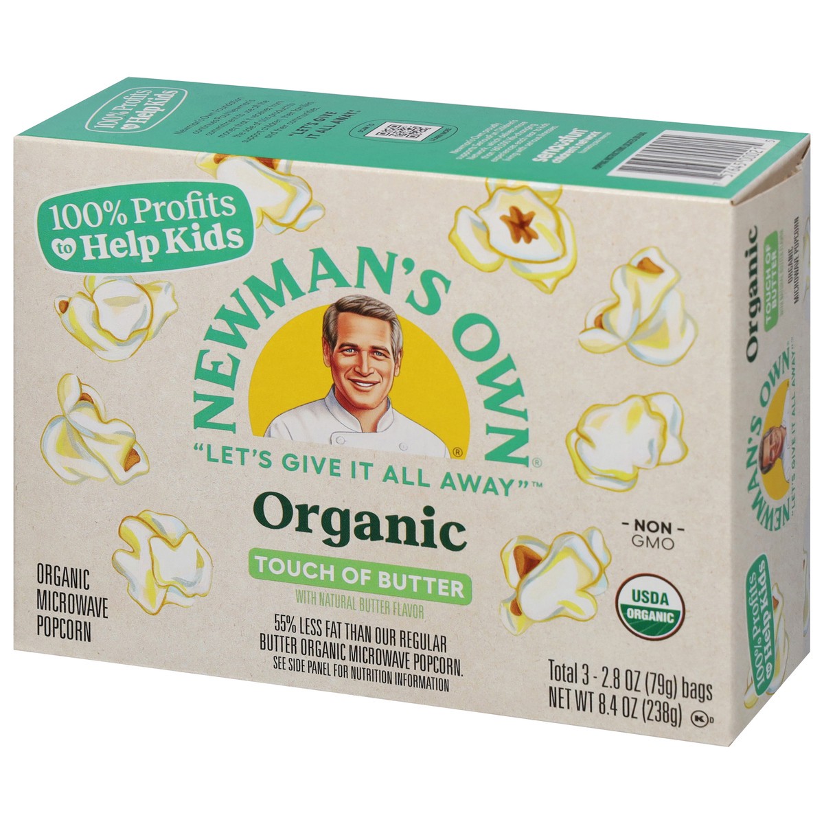 slide 13 of 16, Newman's Own Organic Touch of Butter Microwave Popcorn 3 - 2.8 oz Bags, 3 ct