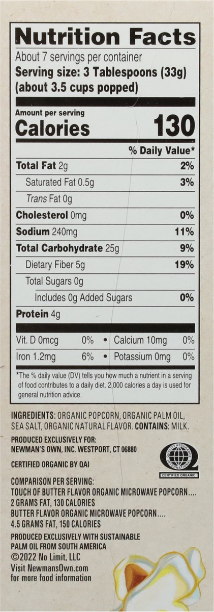 slide 6 of 16, Newman's Own Organic Touch of Butter Microwave Popcorn 3 - 2.8 oz Bags, 3 ct